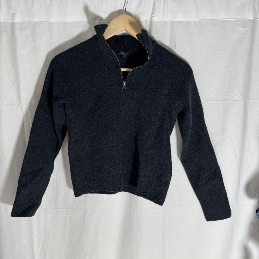 Rails Stark Cast Iron Black Grey Quarter‎ Zip Sweater Sz XS See Description
